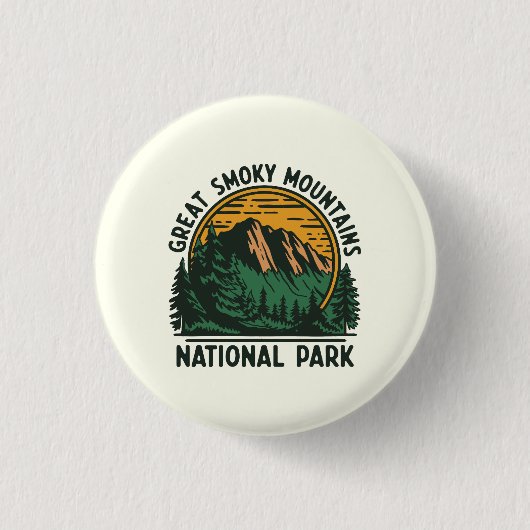 Great Smoky Mountains National Park Ronde Button 3,2 Cm (Voorkant)