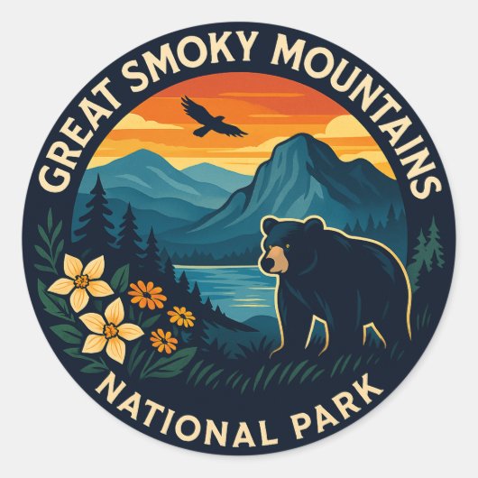 Great Smoky Mountains National Park Ronde Sticker (Voorkant)