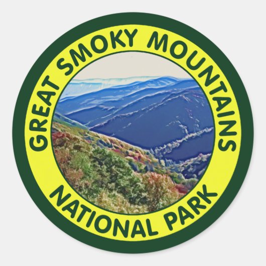 Great Smoky Mountains National Park Ronde Sticker (Voorkant)
