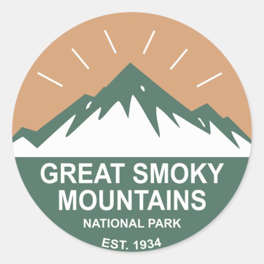 Great Smoky Mountains National Park Ronde Sticker (Voorkant)