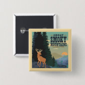 Great Smoky Mountains National Park Vierkante Button 5,1 Cm (Voorkant /achterkant)