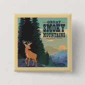 Great Smoky Mountains National Park Vierkante Button 5,1 Cm (Voorkant)