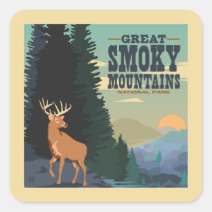 Great Smoky Mountains National Park Vierkante Sticker