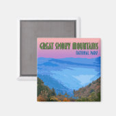 Great Smoky Mountains National Park Vintage Magneet (Voorkant / Achterkant)