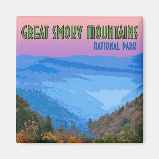 Great Smoky Mountains National Park Vintage Magneet (Voorkant)