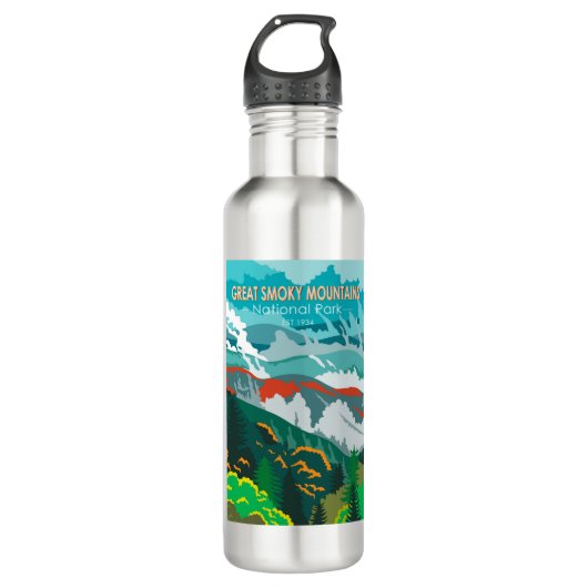 Great Smoky Mountains National Park Vintage Waterfles (Voorkant)