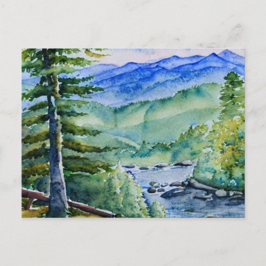 Great Smoky Mountains National Park Waterverf P Briefkaart (Voorkant)