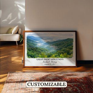 Great Smoky Mountains North Carolina Aquarel Poster