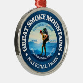 Great Smoky Mountains NP (Hiker C) Metalen Ornament (Rechts)
