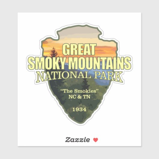 Great Smoky Mountains NP (pijlpunt) Sticker (Vel)