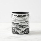 Great Smoky Mountains Park Houtsnede Linocut Mok (Midden)