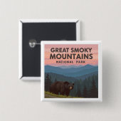  Great Smoky Mountains Park Vierkante Button 5,1 Cm (Voorkant /achterkant)