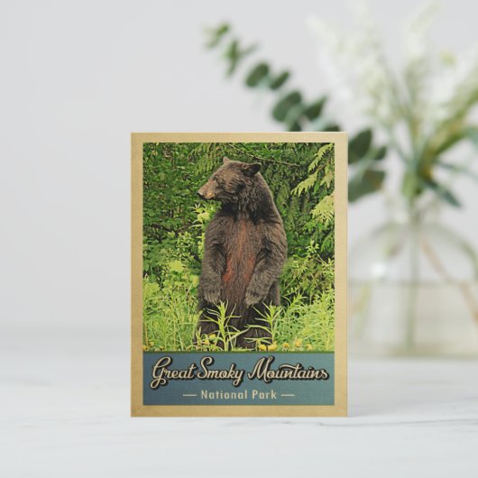 Great Smoky Mountains Postcard National Park Bear Briefkaart (Staand voorkant)