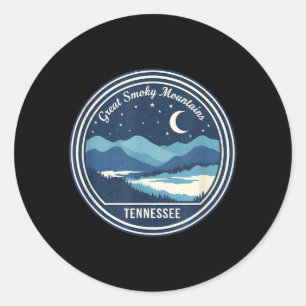 Great Smoky Mountains Tennessee Nachtelijke Hemel Ronde Sticker