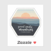 Great Smoky Mountains Tennessee  zonsondergang Sticker (Vel)