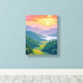 Great Smoky Mountains Travel Painting Canvas Afdruk (Insitu (Houten vloer))