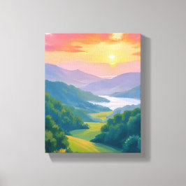 Great Smoky Mountains Travel Painting Canvas Afdruk