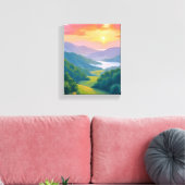 Great Smoky Mountains Travel Painting Canvas Afdruk (Insitu (Woonkamer))