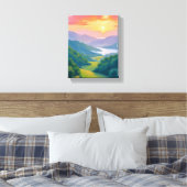 Great Smoky Mountains Travel Painting Canvas Afdruk (Insitu (Slaapkamer))
