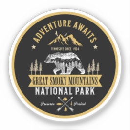 Great Smoky Mountains Vintage Forest Landscape Sticker