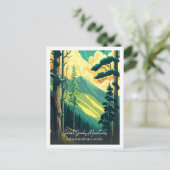Great Smoky Mountains vintage reisillustratie Briefkaart (Staand voorkant)