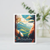 Great Smoky Mountains vintage reisillustratie Briefkaart (Staand voorkant)