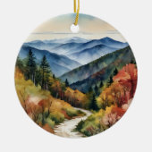 Great Smoky Mountains Waterverf Keramisch Ornament (Voorkant)