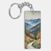 Great Smoky Mountains Waterverf Sleutelhanger (Voorkant Links)