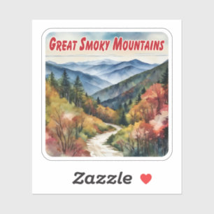 Great Smoky Mountains Waterverf Sticker
