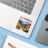 Great Smoky Mountains Waterverf Sticker (Laptop met iPhone)