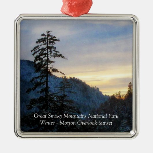 Great Smoky Mountains Winter Sunset Morton Overloo Metalen Ornament (Voorkant)