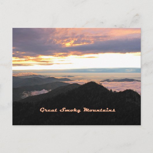 Great Smoky Mtns Sunset Briefkaart (Voorkant)