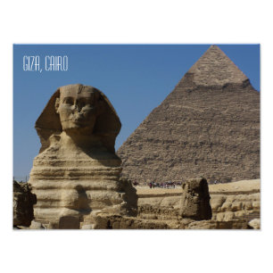 Great Sphinx Statue Giza Cairo Egypt Souvenir Foto Afdruk