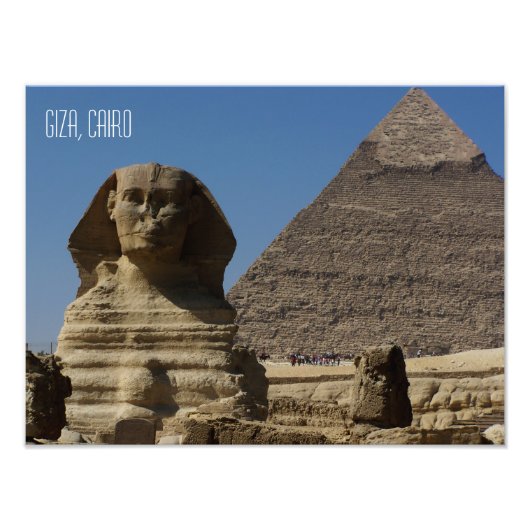 Great Sphinx Statue Giza Cairo Egypt Souvenir Foto Afdruk (Voorkant)