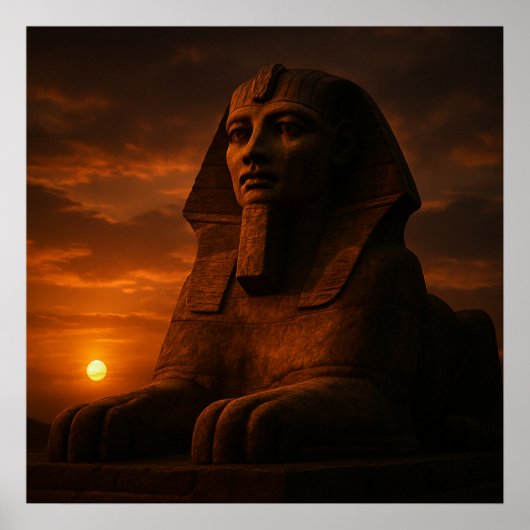 Great Sphinx Sunset Egyptian Landscape Poster (Voorkant)