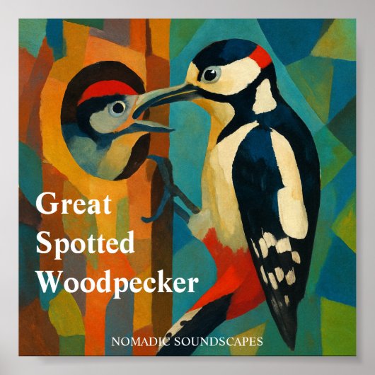 Great Spotted Woodpecker Album Cover Poster (Voorkant)