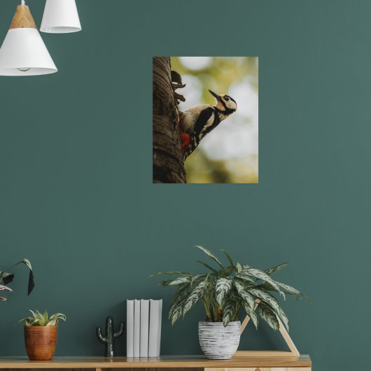 Great Spotted Woodpecker Fine Art Nature Poster (Woonkamer 1)