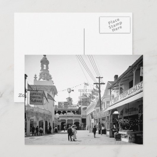 Great Steeplechase, Bowery, Coney Island 1903 Briefkaart (Voorkant / Achterkant)