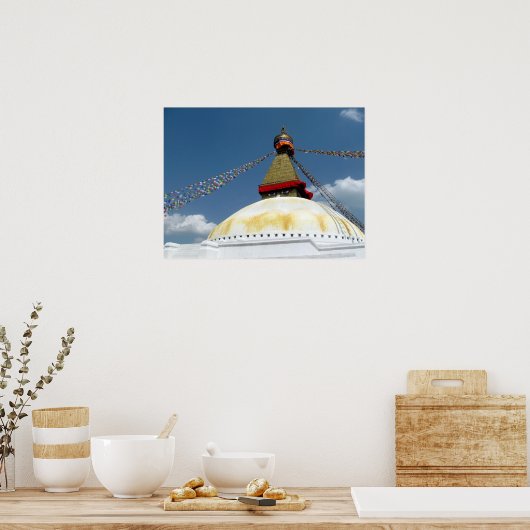 Great Stupa of Boudha, Kathmandu, Nepal Poster (Keuken)