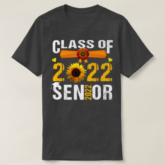 Great Sunflower Class of 2022 Senior Afstuderen Gr T-shirt (Design voorkant)
