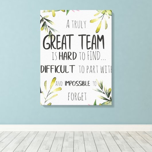 Great Team thank you gift Amazing Team Canvas Afdruk (Insitu (Houten vloer))