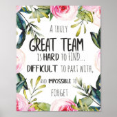 Great Team thank you gift Amazing Team Poster (Voorkant)