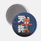 Great Tengu Yokai Grunge Magneet (Voorkant / Achterkant)