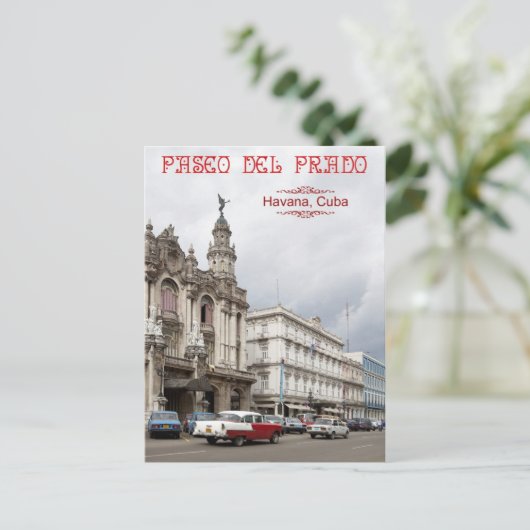 Great Theater van Havana, Paseo del Prado, Cuba Briefkaart (Staand voorkant)