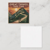 Great Things Take Time Vierkante Visitekaartje (Voorkant / Achterkant)