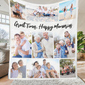 Great Times Happy Memories Photo Collage Keepsake Fleece Deken