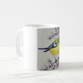 Great Tit Bird Drawing, Hand Drawn British Bird Koffiemok (Voorkant links)