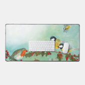 Great Tit Birds, Red Robin & Hawthorn Bureaumat (Keyboard & Muis)