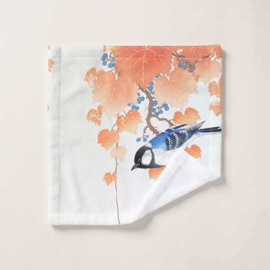 Great Tit Grapevine - Ohara Koson - kunst Bad Handdoek (Wasdoekje)