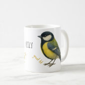 Great Tit Mug – Personalized Garden Bird Illustrat Koffiemok (Voorkant rechts)